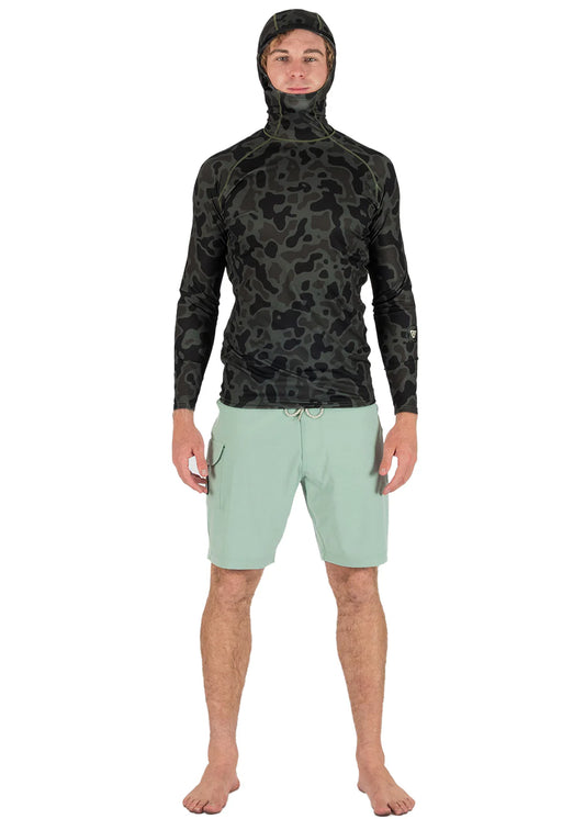 Warm Seas Eco Hooded LS Rash Guard CAM