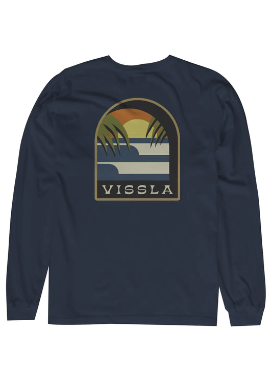 Out The Window Long Sleeve Tee-Navy